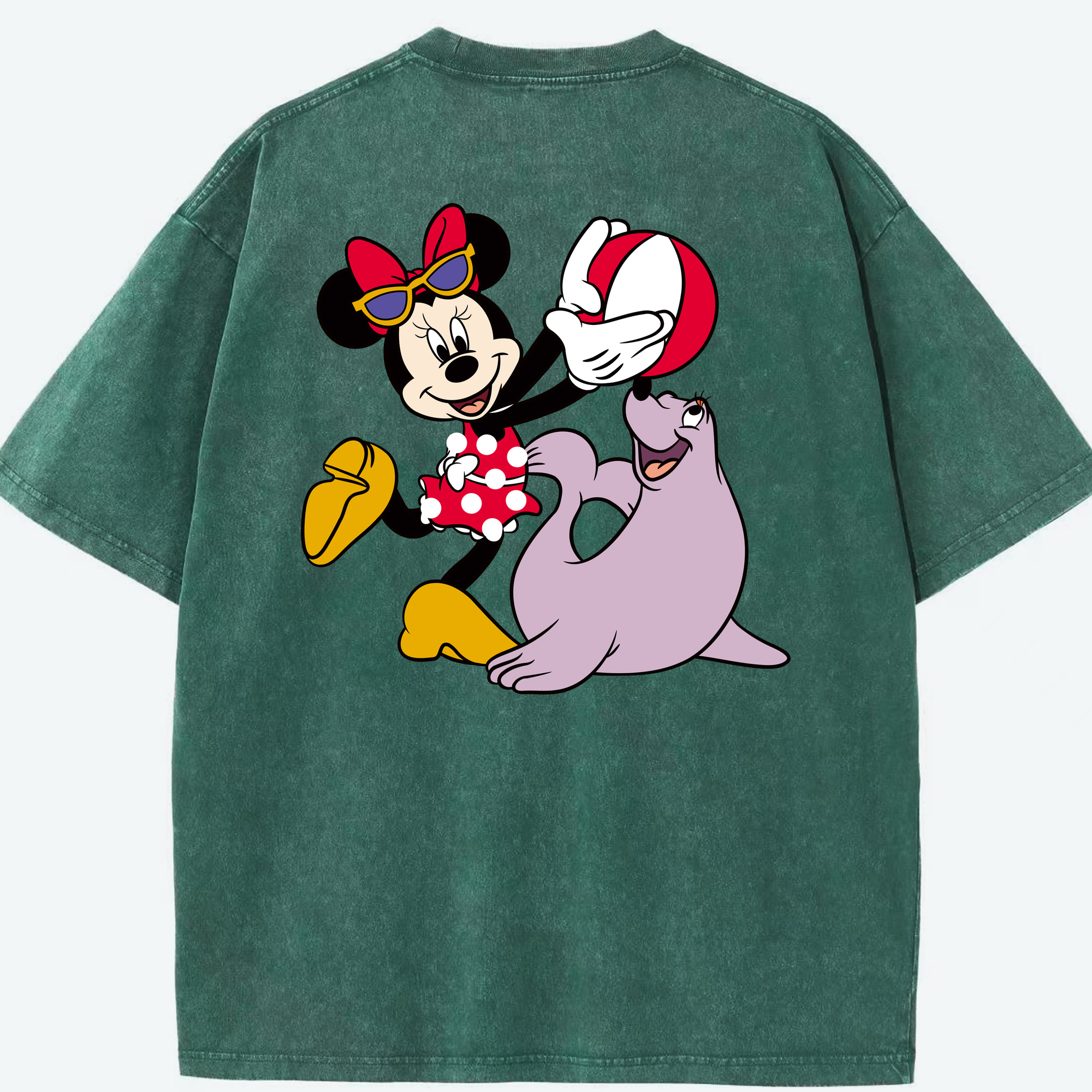 （画像用） ミッキーマウス Mickey Mouse 綿100% ヴィンテージ風 半袖Tシャツ（背面プリント）